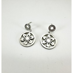 Gümüş Taşlı Çiçek Küpe